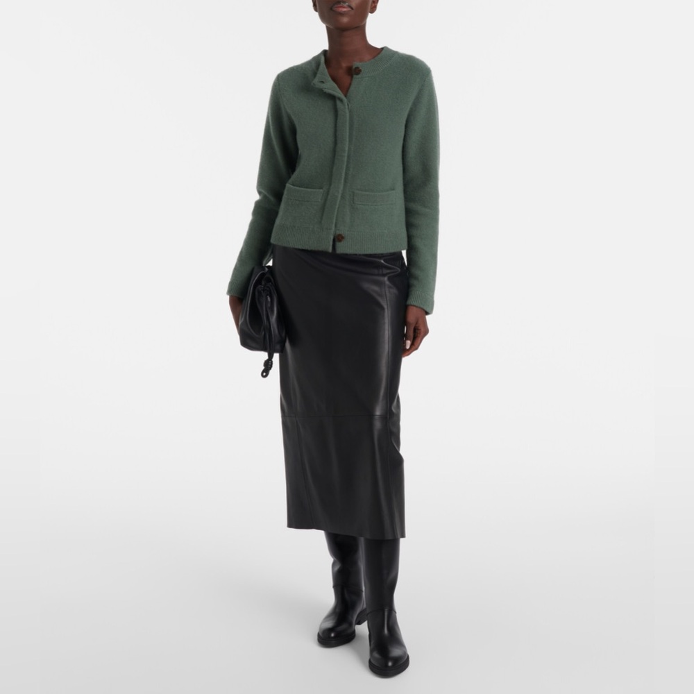 VINCE Plush Cashmere Shrunken Cardigan - Deep Patina